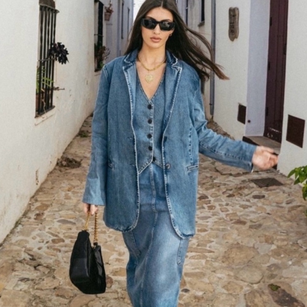 ZARA BLUE DENIM BLAZER